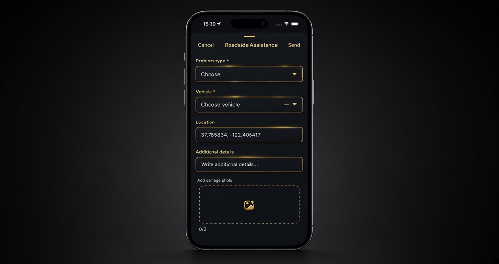 Roadside assistance request form