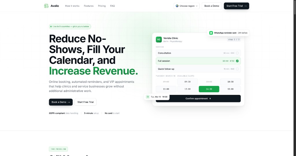 Avalio — Appointment management for clinics & service businesses