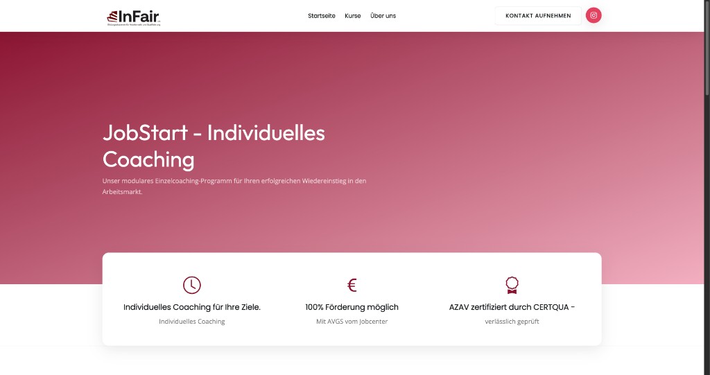 InFair JobStart — modular individual coaching program